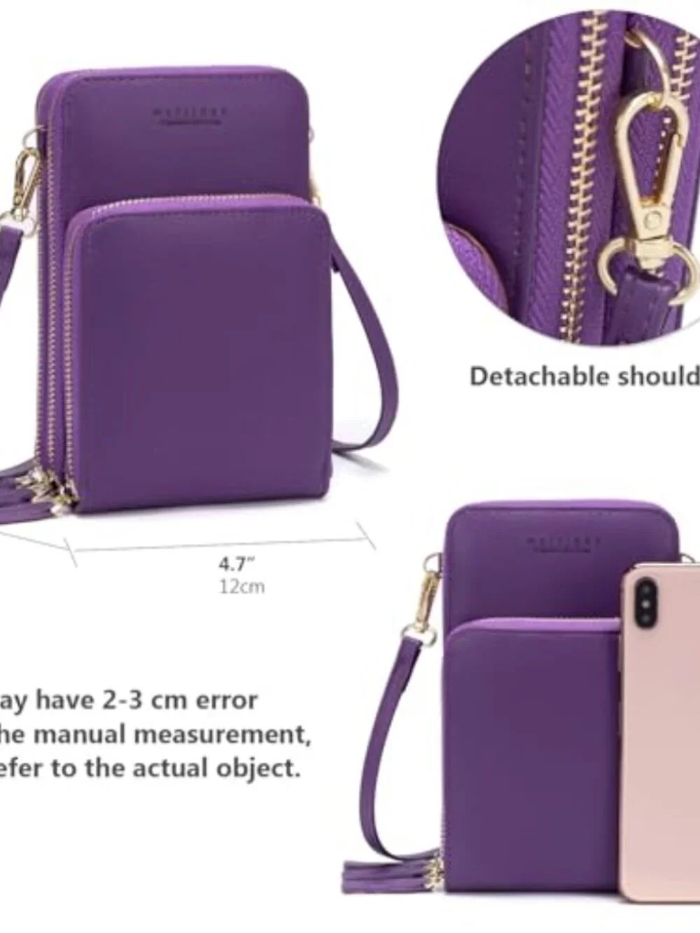 Small Crossbody Phone Purse with 6 Card Slots and Multi-Pockets